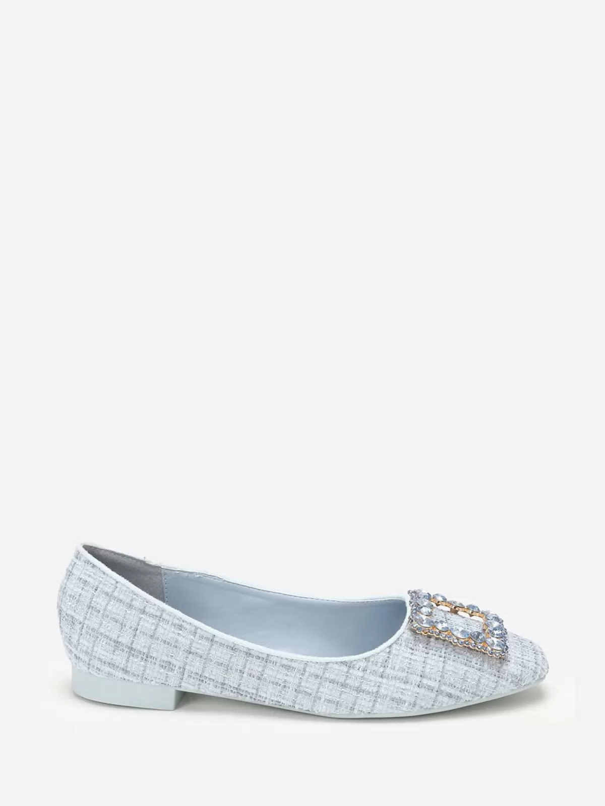 La Modeuse Ballerines*Ballerines  en tweed avec bride bijou