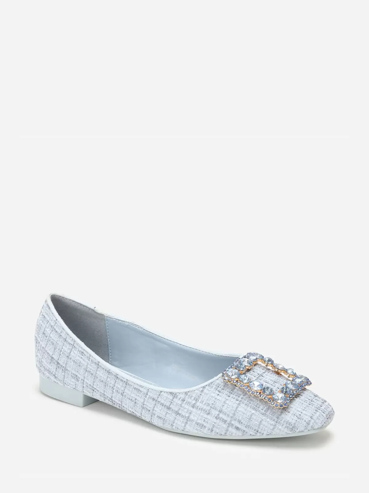 La Modeuse Ballerines*Ballerines  en tweed avec bride bijou