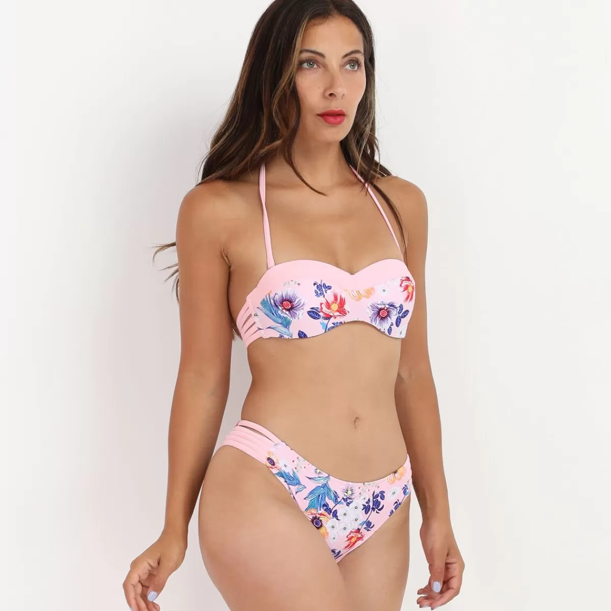 La Modeuse Maillots De Bain*Bikini   à fleurs avec lanières