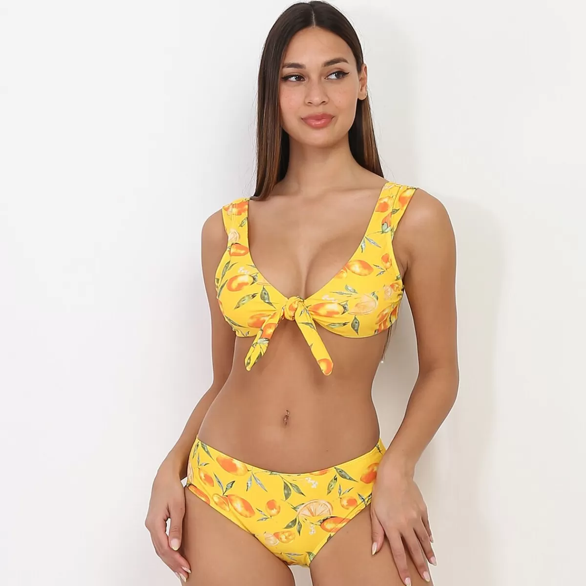 La Modeuse Maillots De Bain | Grandes Tailles (44 Et +)*Bikini à motifs fruits et noeud