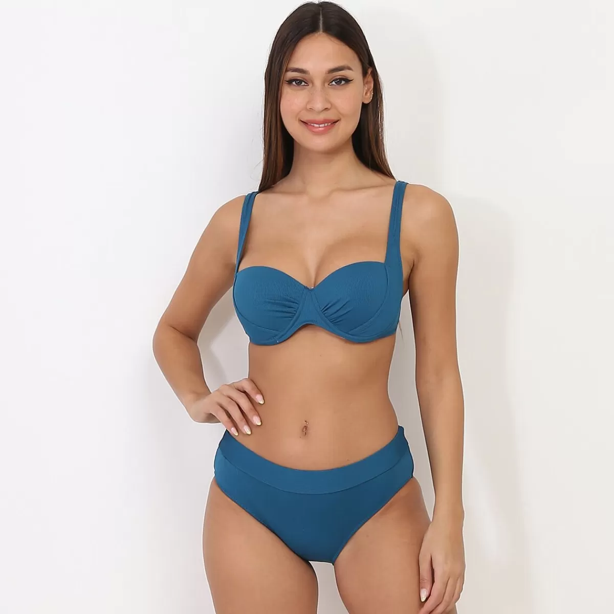 La Modeuse Maillots De Bain | Grandes Tailles (44 Et +)*Bikini corbeille  côtelé