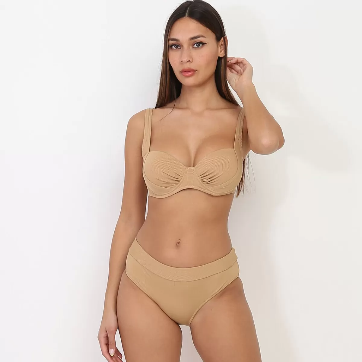 La Modeuse Maillots De Bain | Grandes Tailles (44 Et +)*Bikini corbeille  côtelé