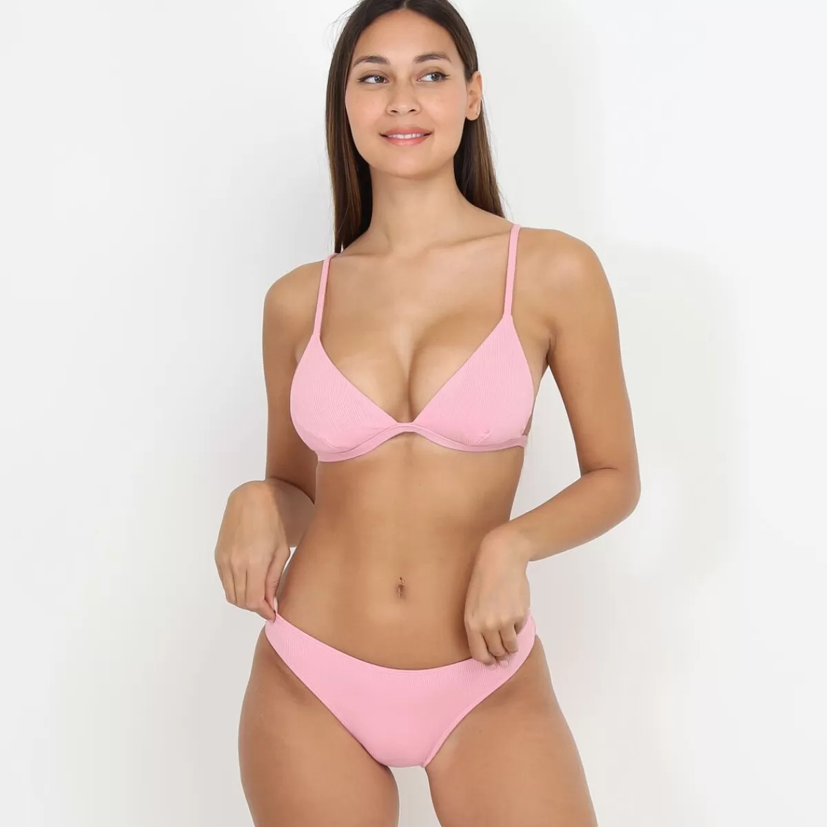 La Modeuse Maillots De Bain*Bikini triangle côtelé