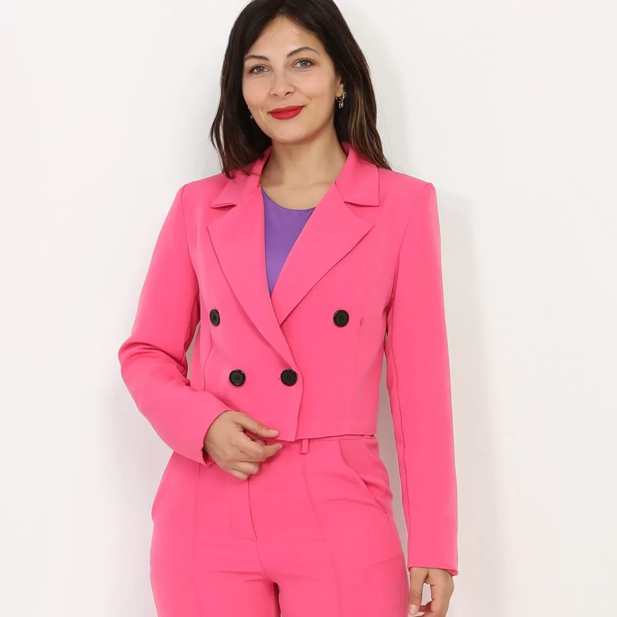 La Modeuse Business Collection | Ensembles*Blazer court à boutons