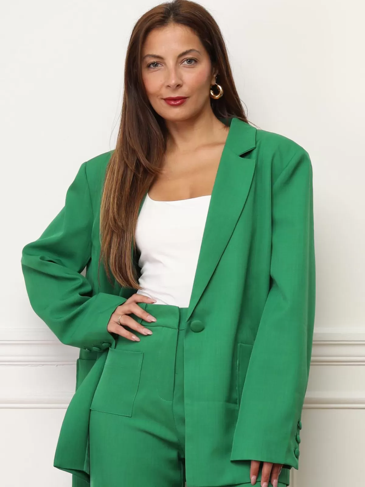 La Modeuse Business Collection | Grandes Tailles (44 Et +)*Blazer oversize à double poches plaquées