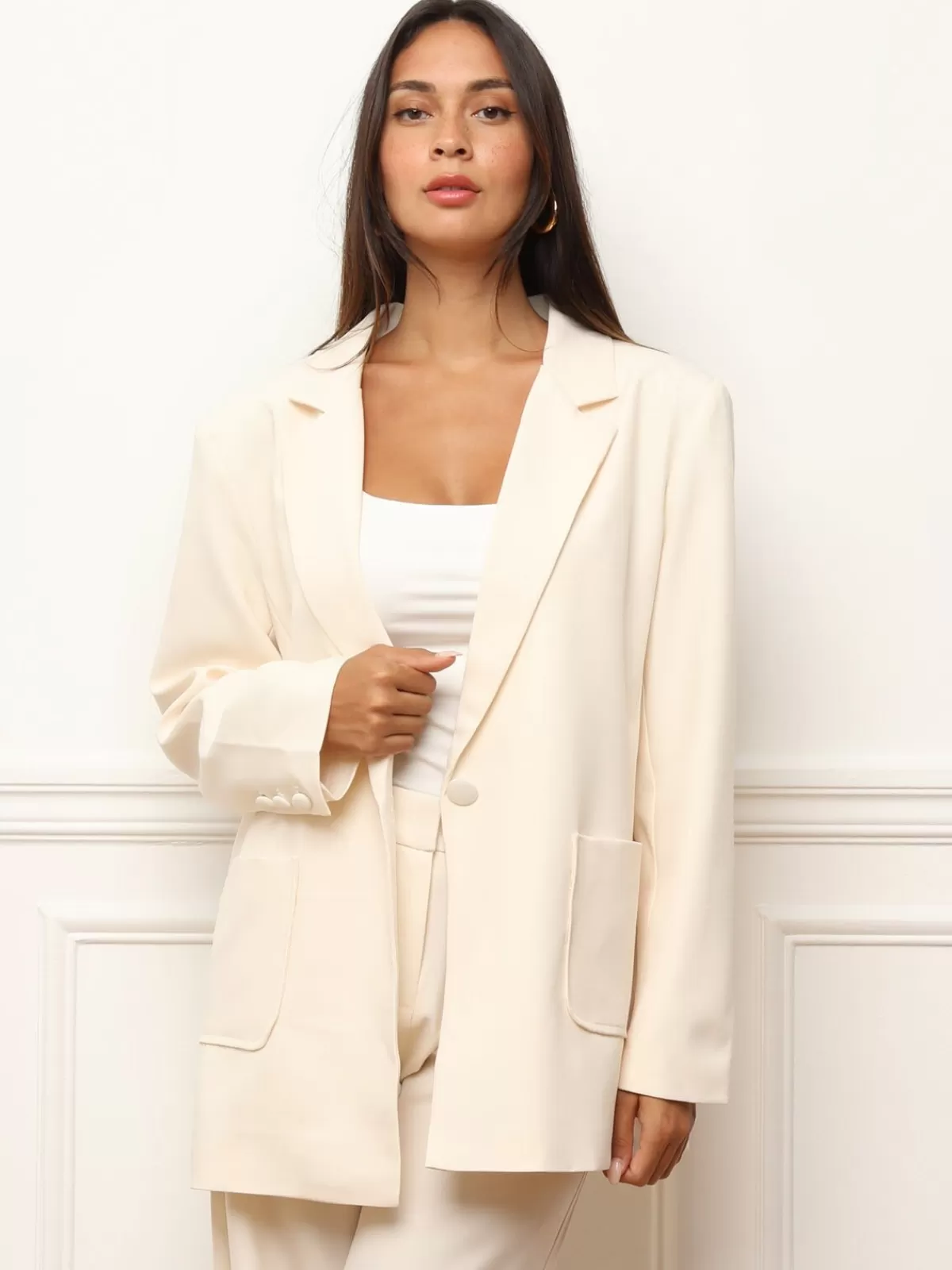 La Modeuse Business Collection | Grandes Tailles (44 Et +)*Blazer oversize à double poches plaquées