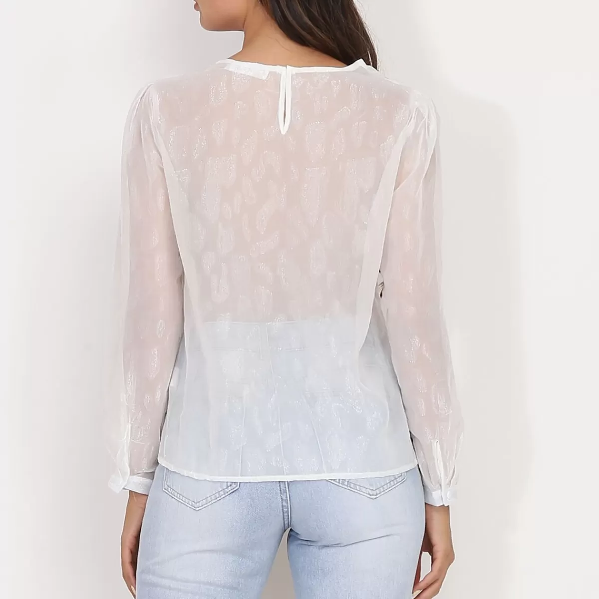 La Modeuse Business Collection | Tops, T-shirts*Blouse transparente scintillante à volants