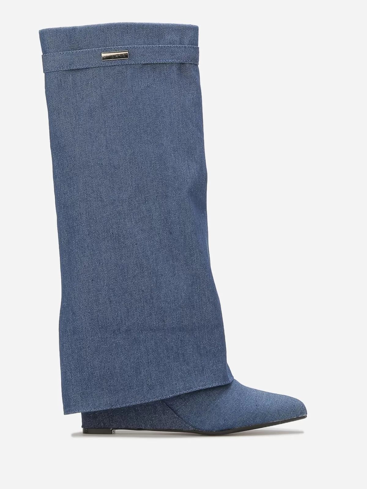 La Modeuse Compensées | Bottes, Cuissardes*Bottes compensées trompe-l'oeil en denim