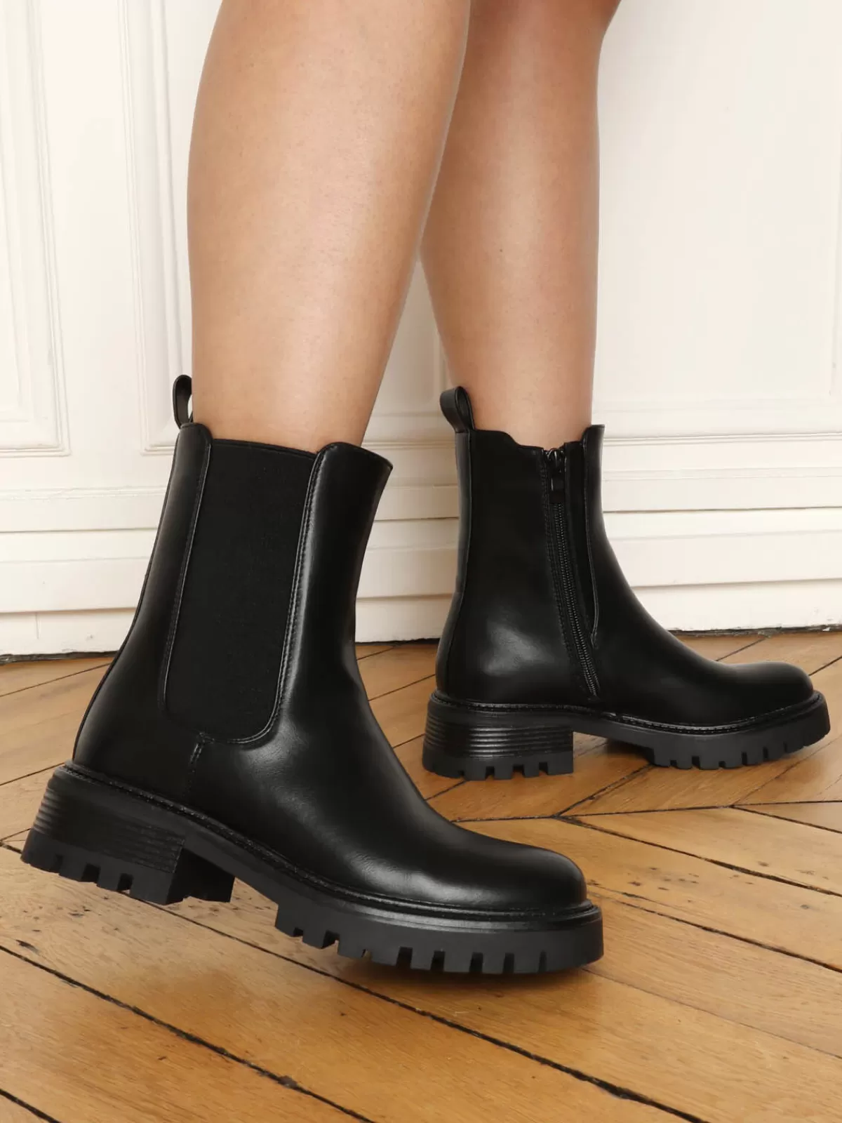 La Modeuse Compensées | Bottines*Bottines chelsea à semelle chunky