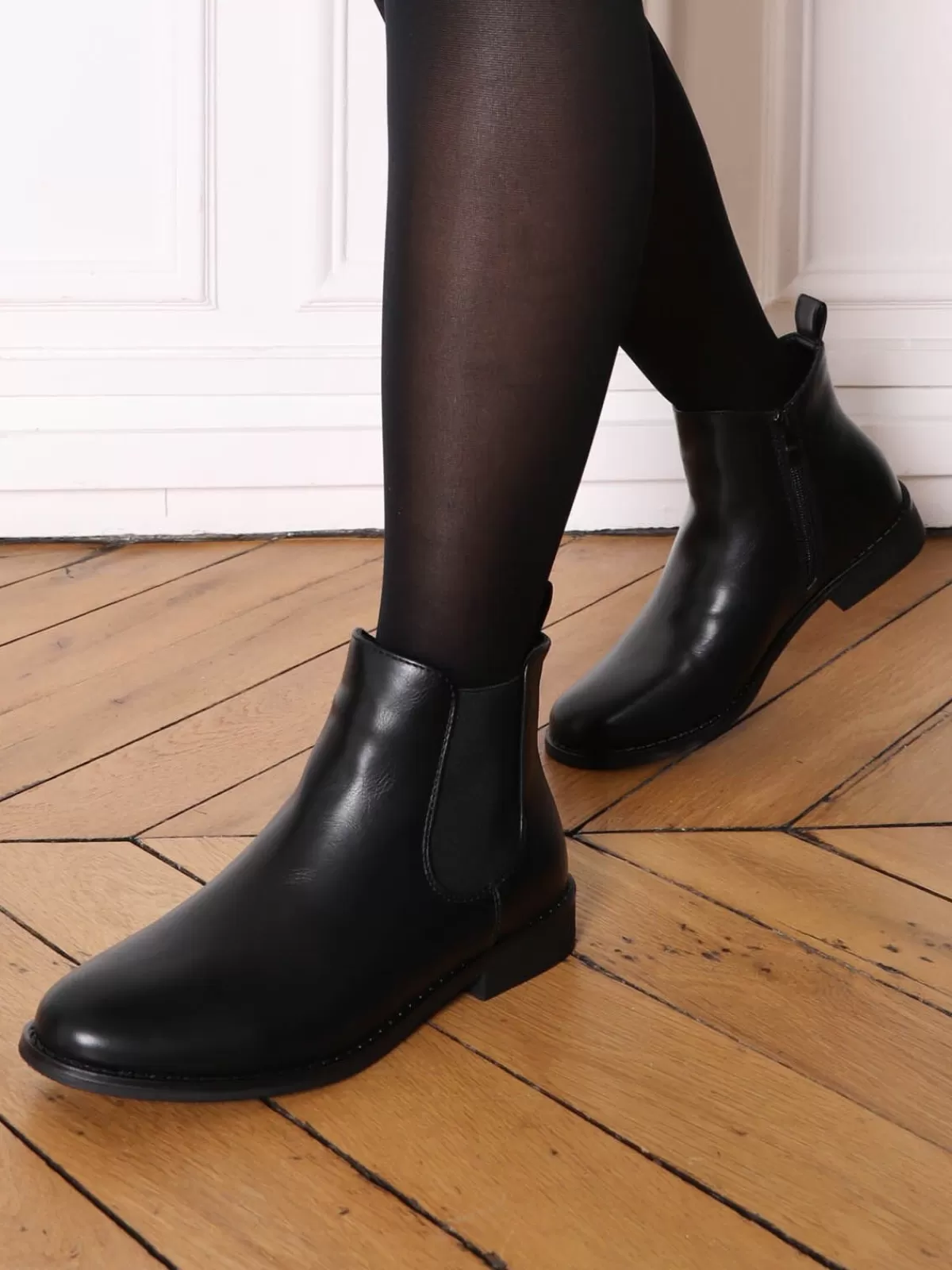 La Modeuse Bottines*Bottines plates chelsea en simili