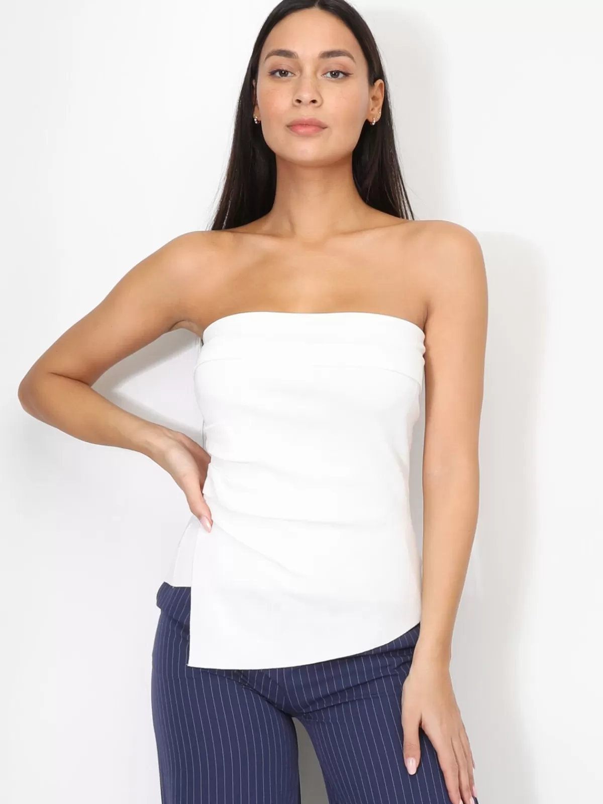 La Modeuse Tops, T-shirts*Bustier asymétrique à fronces