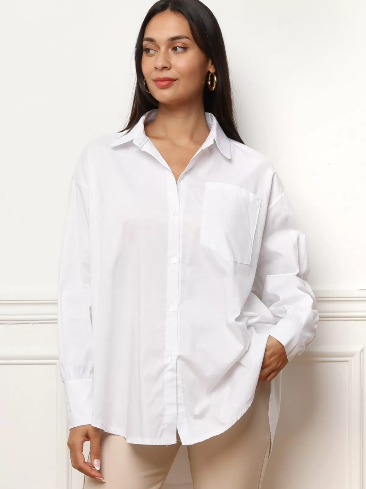 La Modeuse Business Collection*Chemise oversize avec grande poche