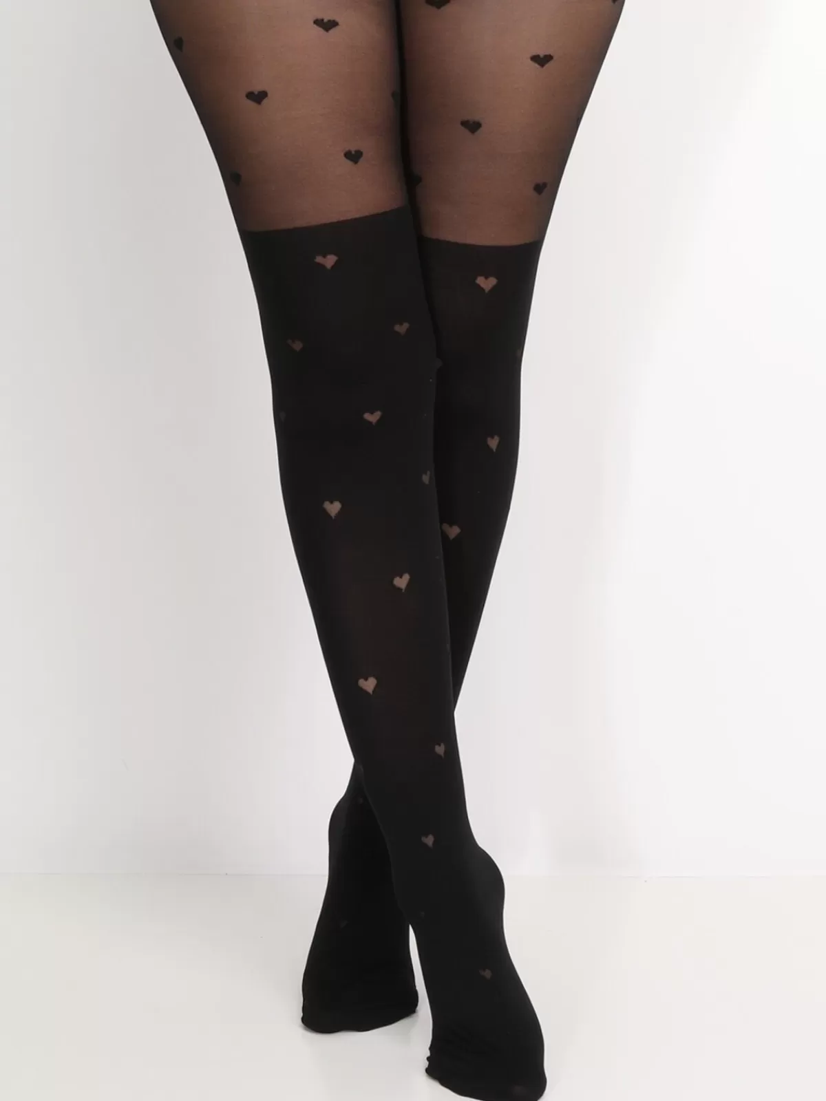 La Modeuse Bas, Collants*Collants effet bas à motif c艙urs