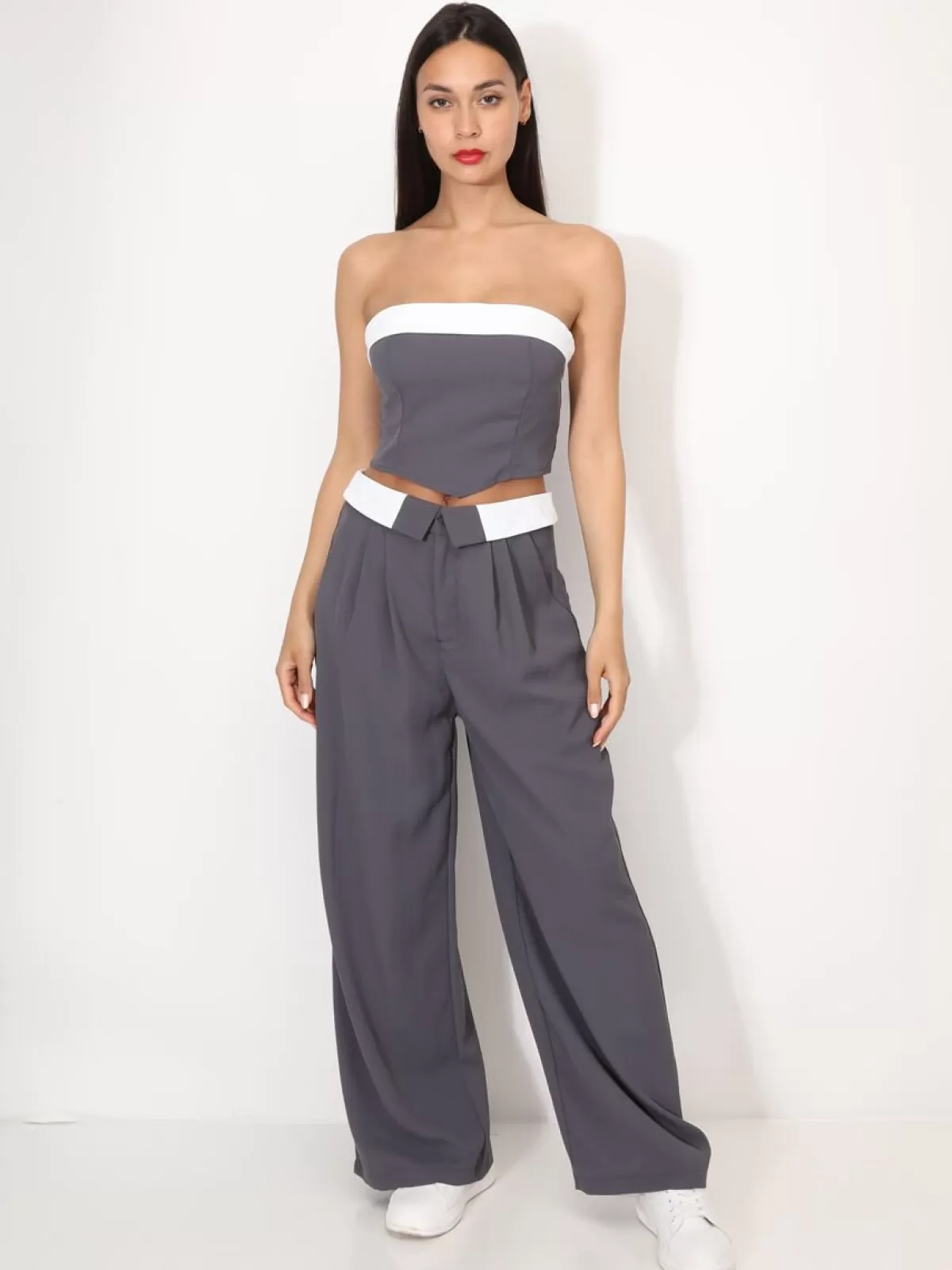 La Modeuse Best Sellers De La Modeuse | Business Collection*Ensemble bustier et pantalon à revers