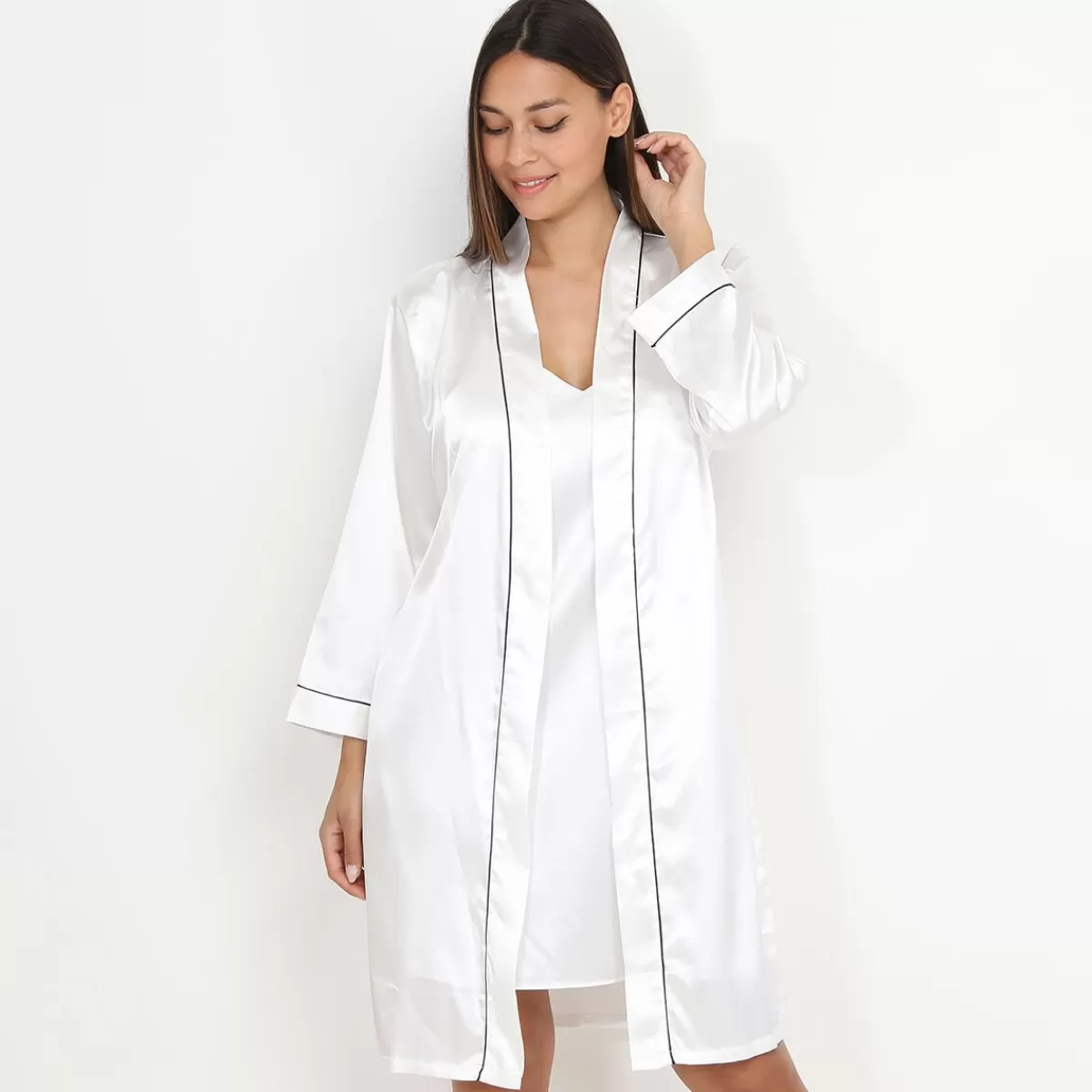 La Modeuse Pyjamas, Nuisettes*Ensemble kimono et nuisette s satinés