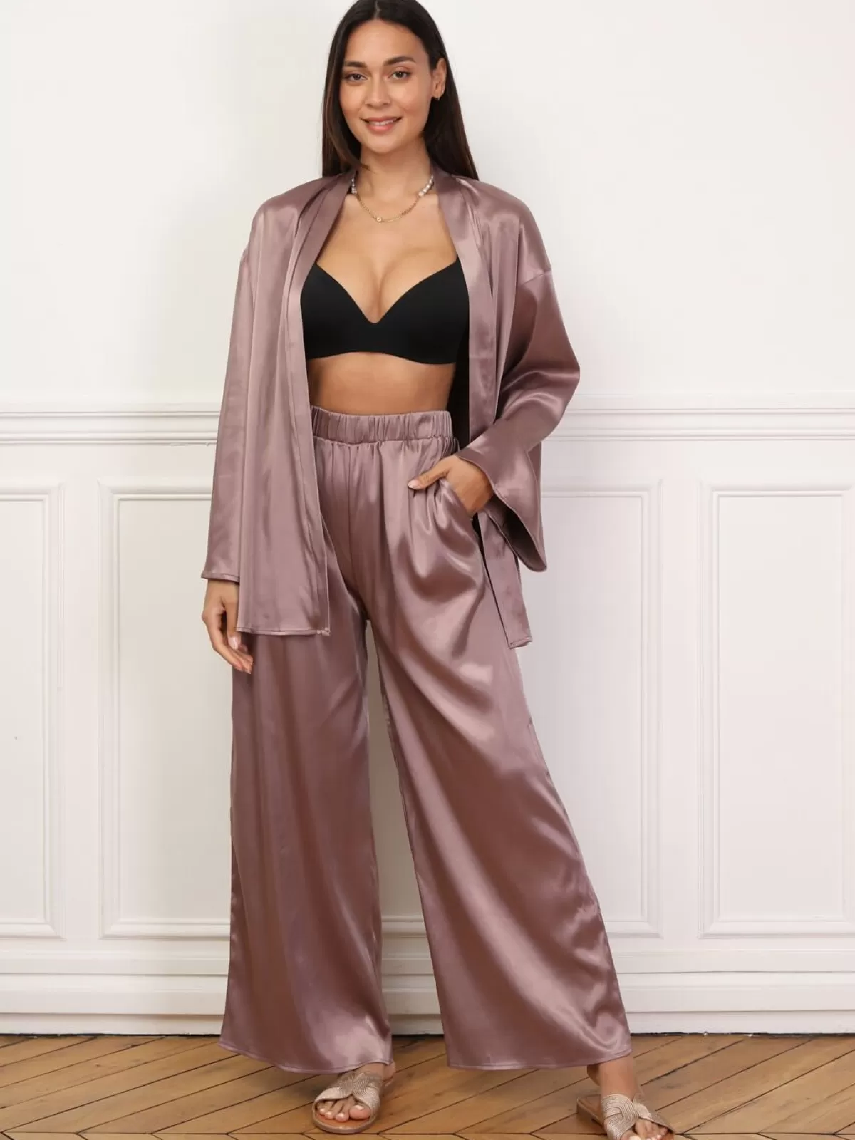 La Modeuse Kimonos | Ensembles*Ensemble pantalon et kimono satinés