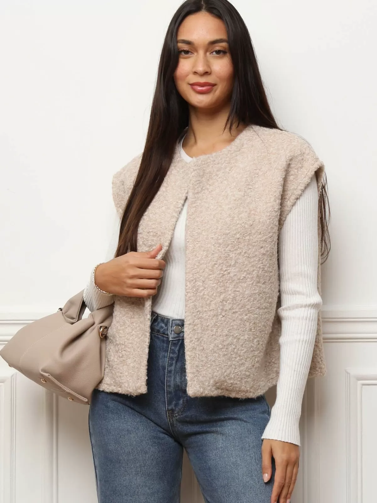 La Modeuse Gilets, Cardigans*Gilet sans manches duveteux