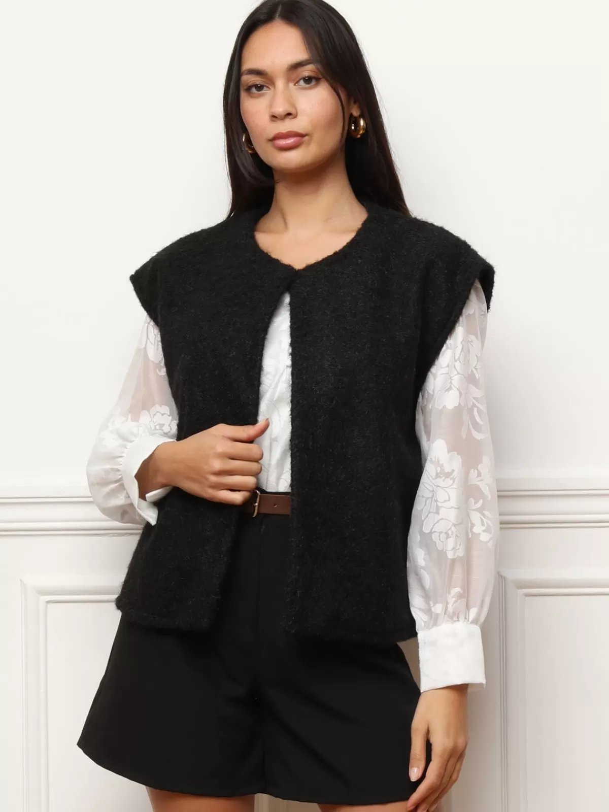 La Modeuse Gilets, Cardigans*Gilet sans manches duveteux