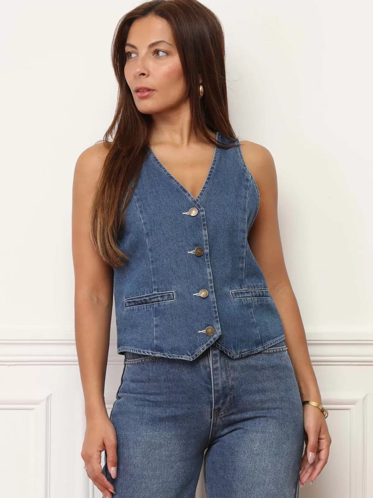 La Modeuse Business Collection | Tops, T-shirts*Gilet sans manches en denim