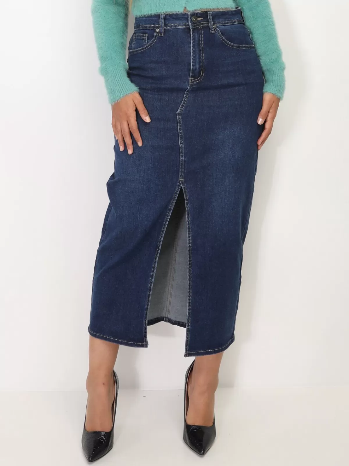 La Modeuse Jupes*Jupe longue en denim fendue