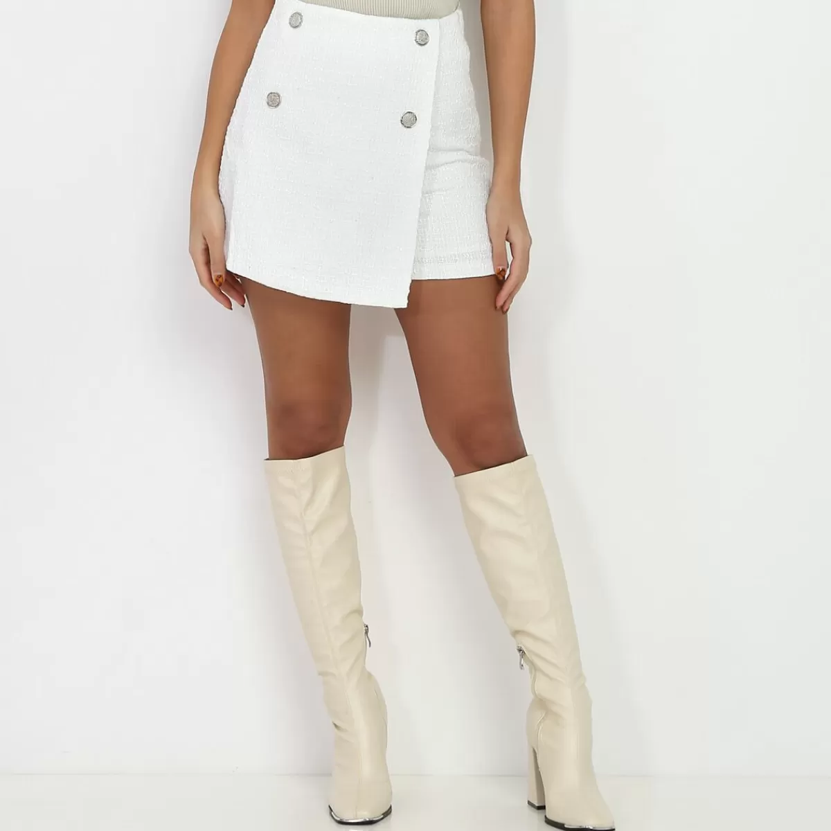 La Modeuse Shorts | Jupes*Jupe short taille haute en tweed