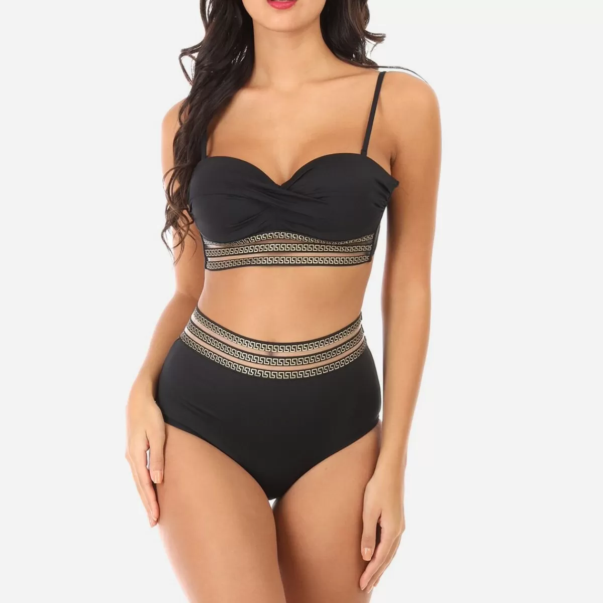 La Modeuse Maillots De Bain*Maillot de bain 2 pièces  à motif Grecque