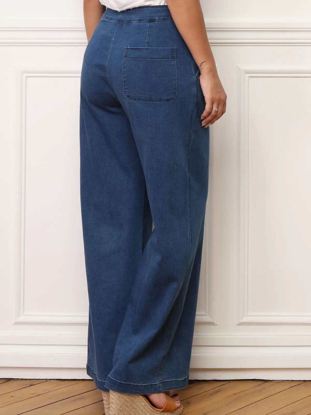 La Modeuse Best Sellers De La Modeuse*Pantalon flare en denim à boutons