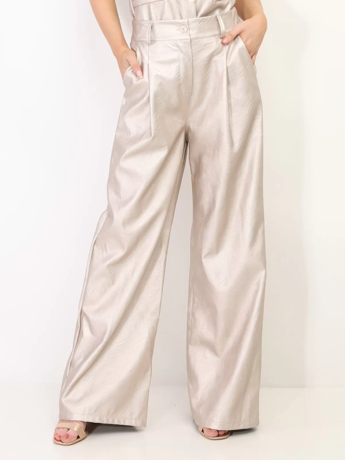 La Modeuse Ensembles*Pantalon large en simili