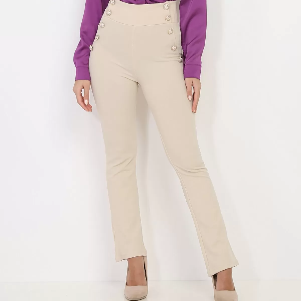 La Modeuse Collection Cérémonies | Business Collection*Pantalon taille haute style officier