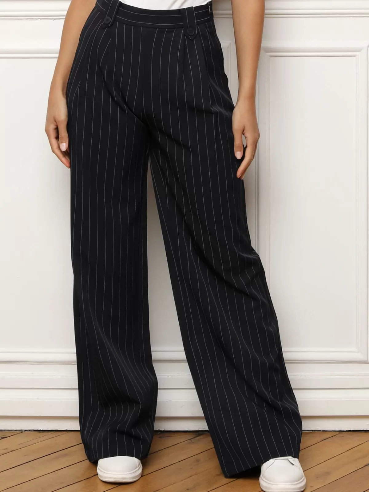 La Modeuse Business Collection | Grandes Tailles (44 Et +)*Pantalon évasé à imprimé rayures