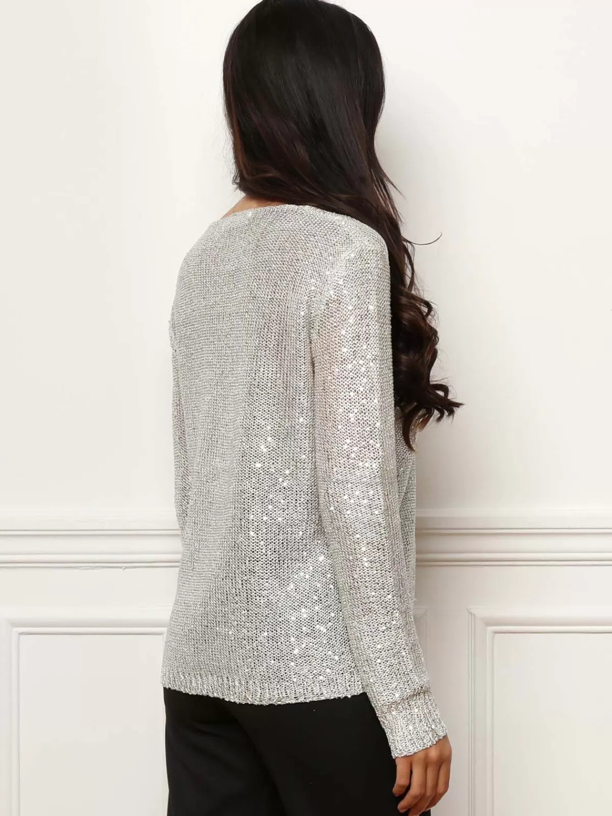 La Modeuse Pulls | Tops, T-shirts*Pull en maille ajourée à sequins