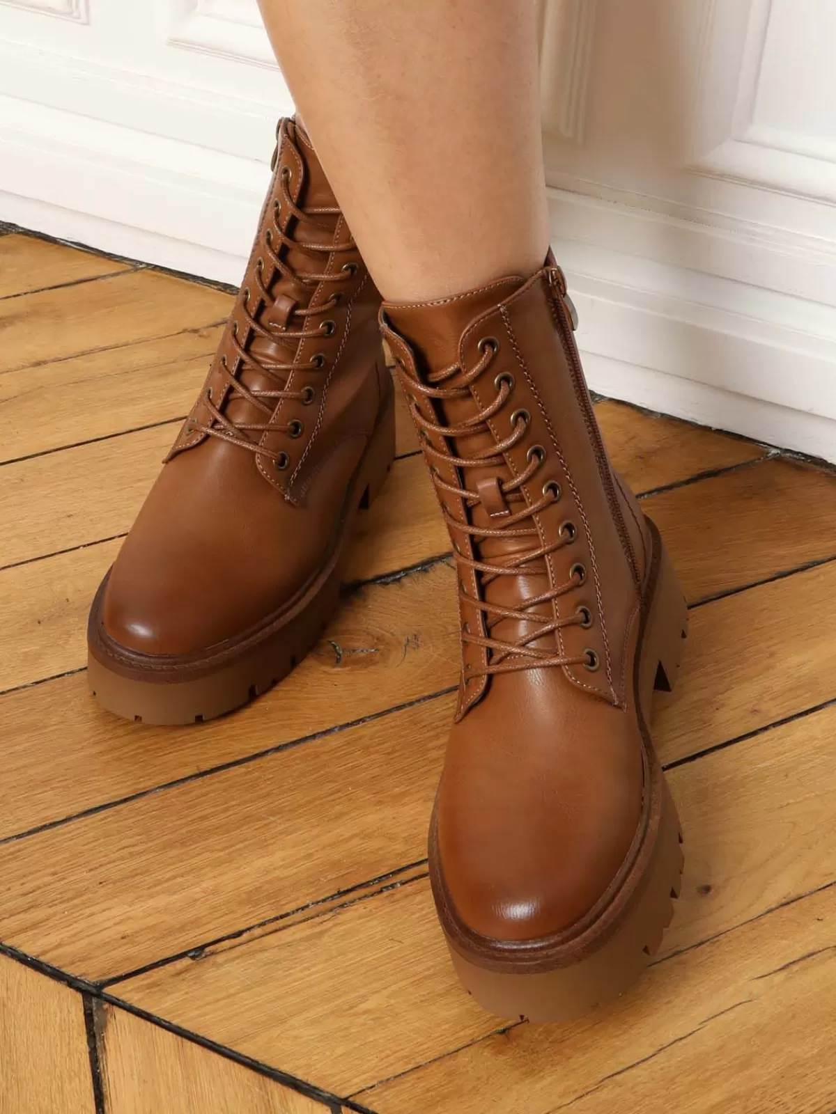 La Modeuse Compensées | Bottines*Rangers à semelle crantée