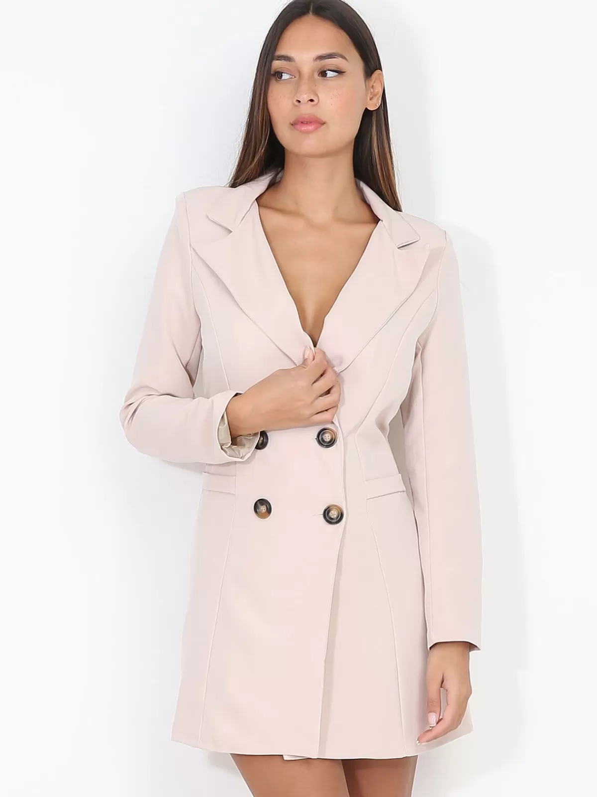 La Modeuse Business Collection | Grandes Tailles (44 Et +)*Robe blazer cintrée et boutonnée