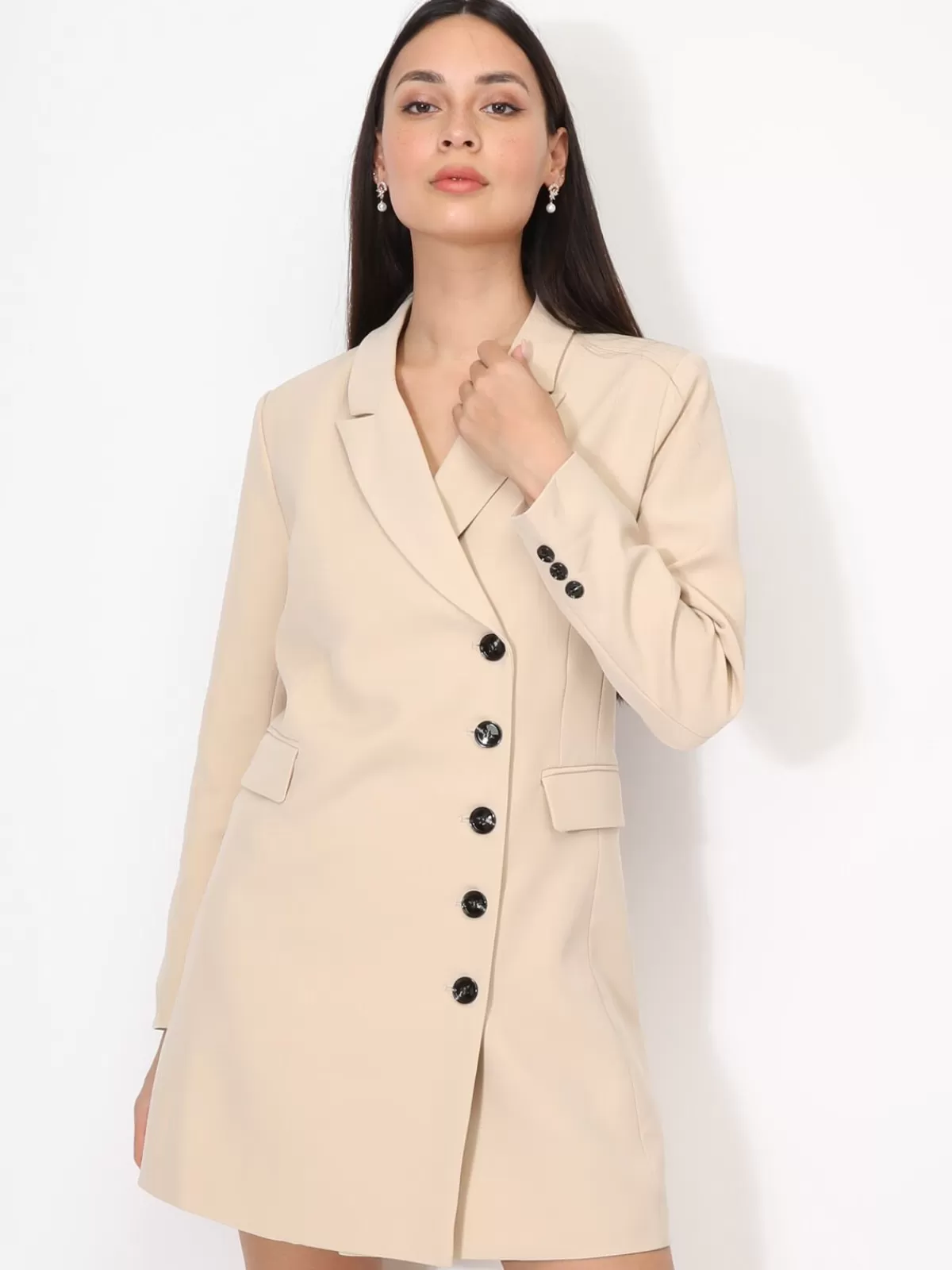 La Modeuse Business Collection | Grandes Tailles (44 Et +)*Robe blazer droite à boutons