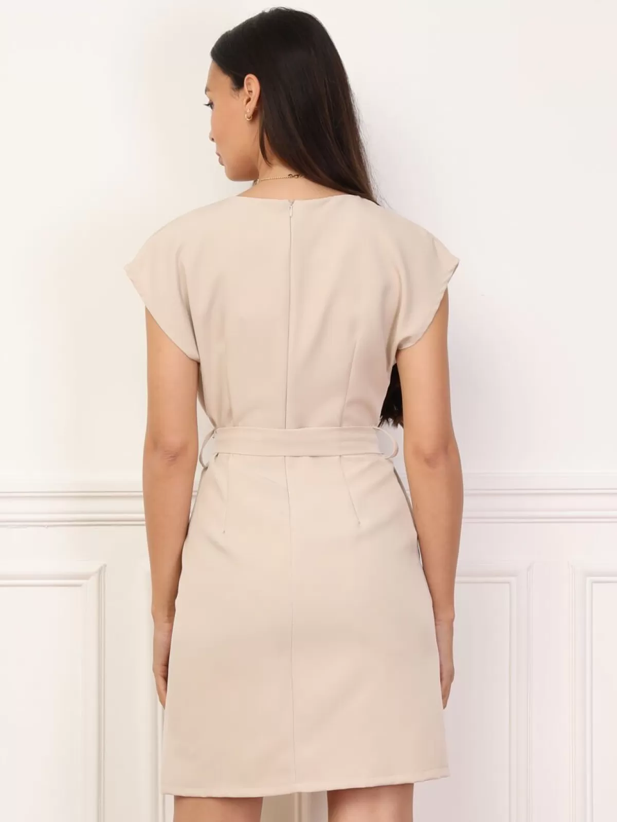 La Modeuse Best Sellers De La Modeuse | Business Collection*Robe ceinturée à nouer et col fendu