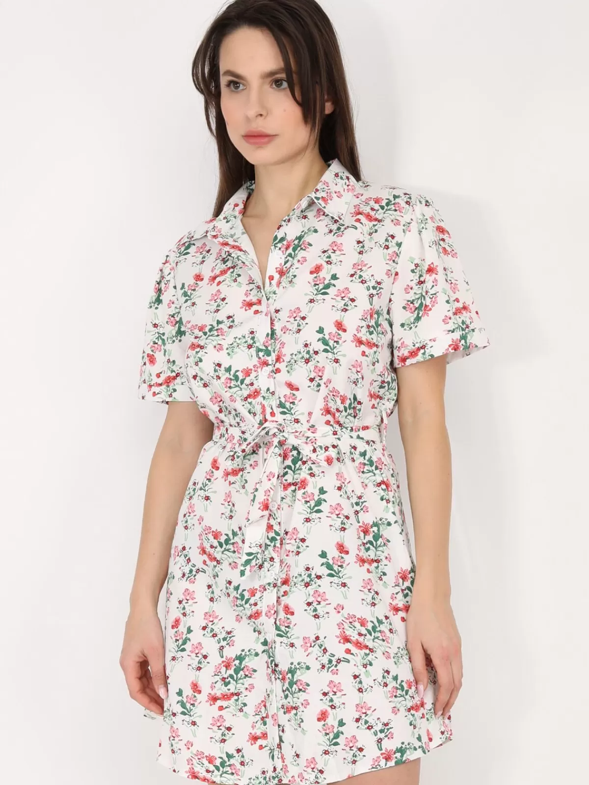 La Modeuse Robes | Robes Chemises*Robe chemise à fleurs ceinturée