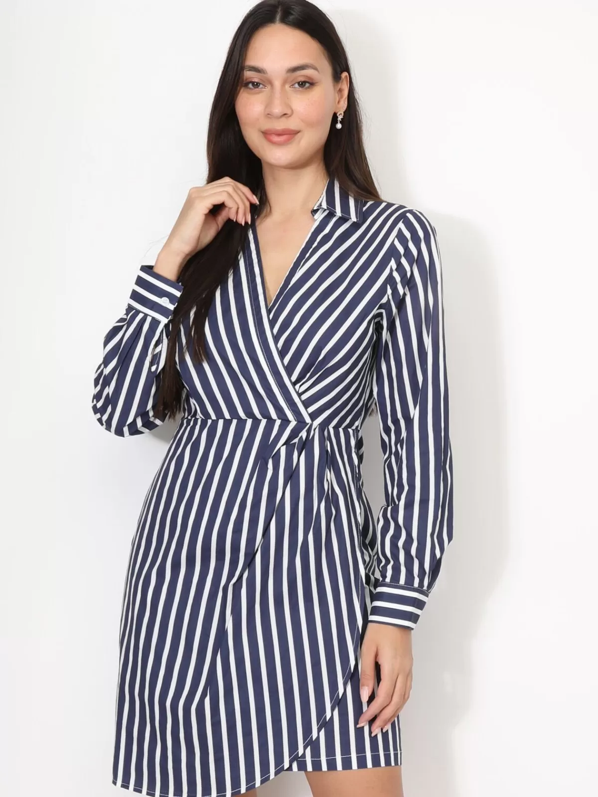 La Modeuse Grandes Tailles (44 Et +) | Robes*Robe chemise à rayures en coton