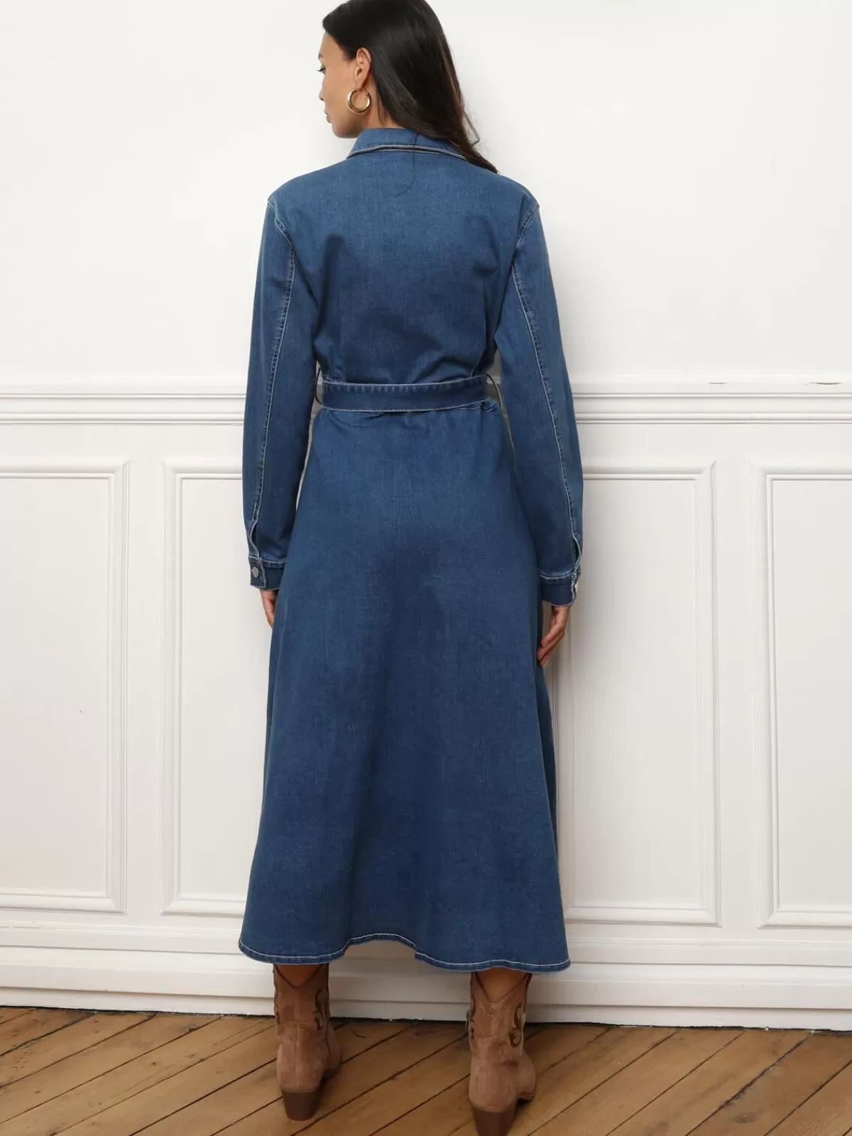 La Modeuse Grandes Tailles (44 Et +) | Robes*Robe chemise en denim à nouer