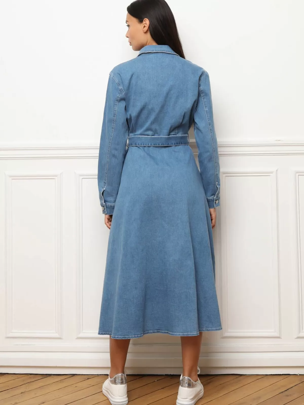 La Modeuse Grandes Tailles (44 Et +) | Robes*Robe chemise en denim à nouer