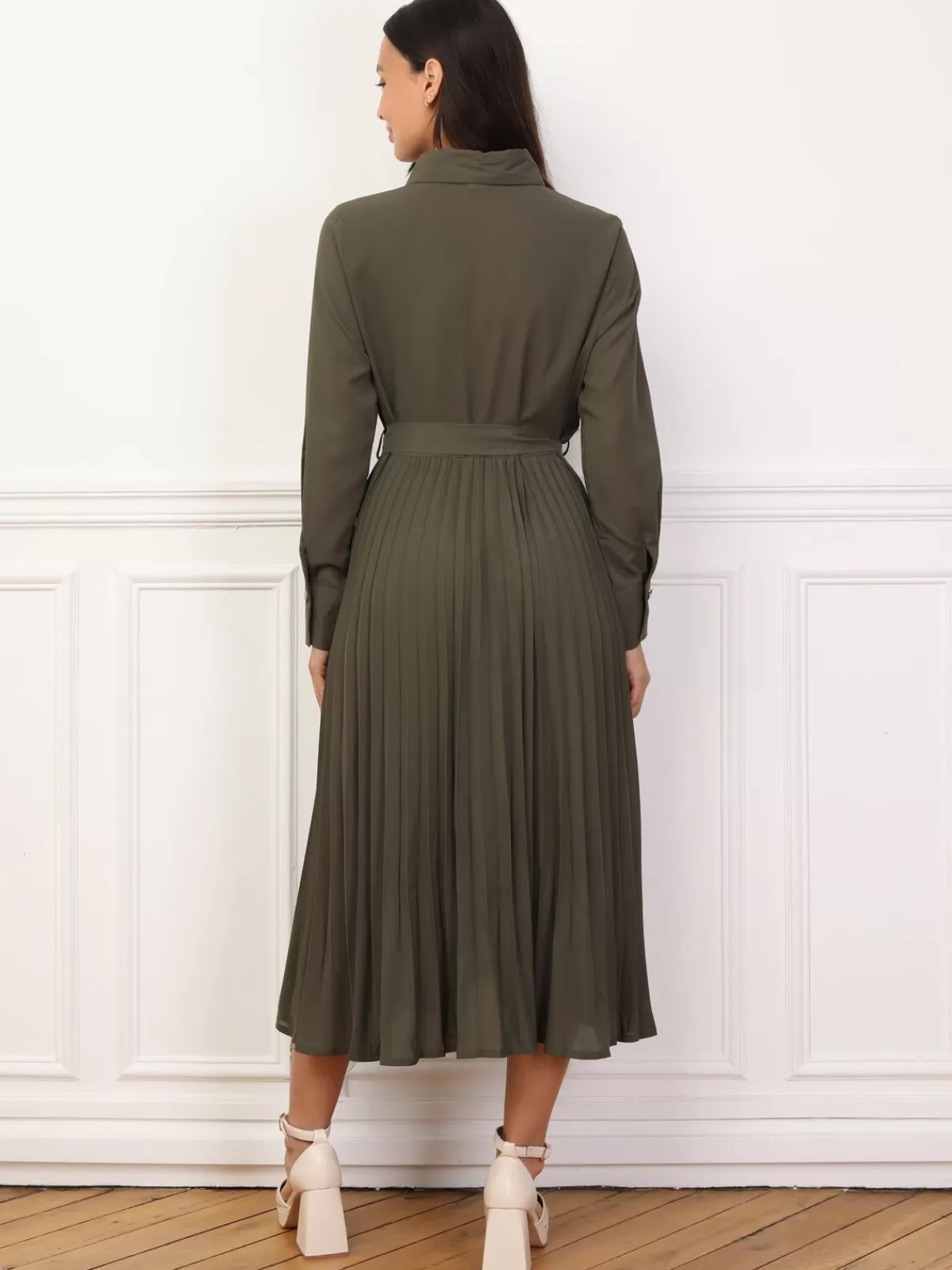 La Modeuse Best Sellers De La Modeuse | Business Collection*Robe chemise plissée et ceinturée