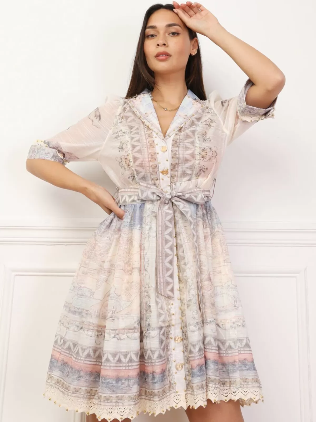 La Modeuse Grandes Tailles (44 Et +) | Robes*Robe chemise évasée à motifs