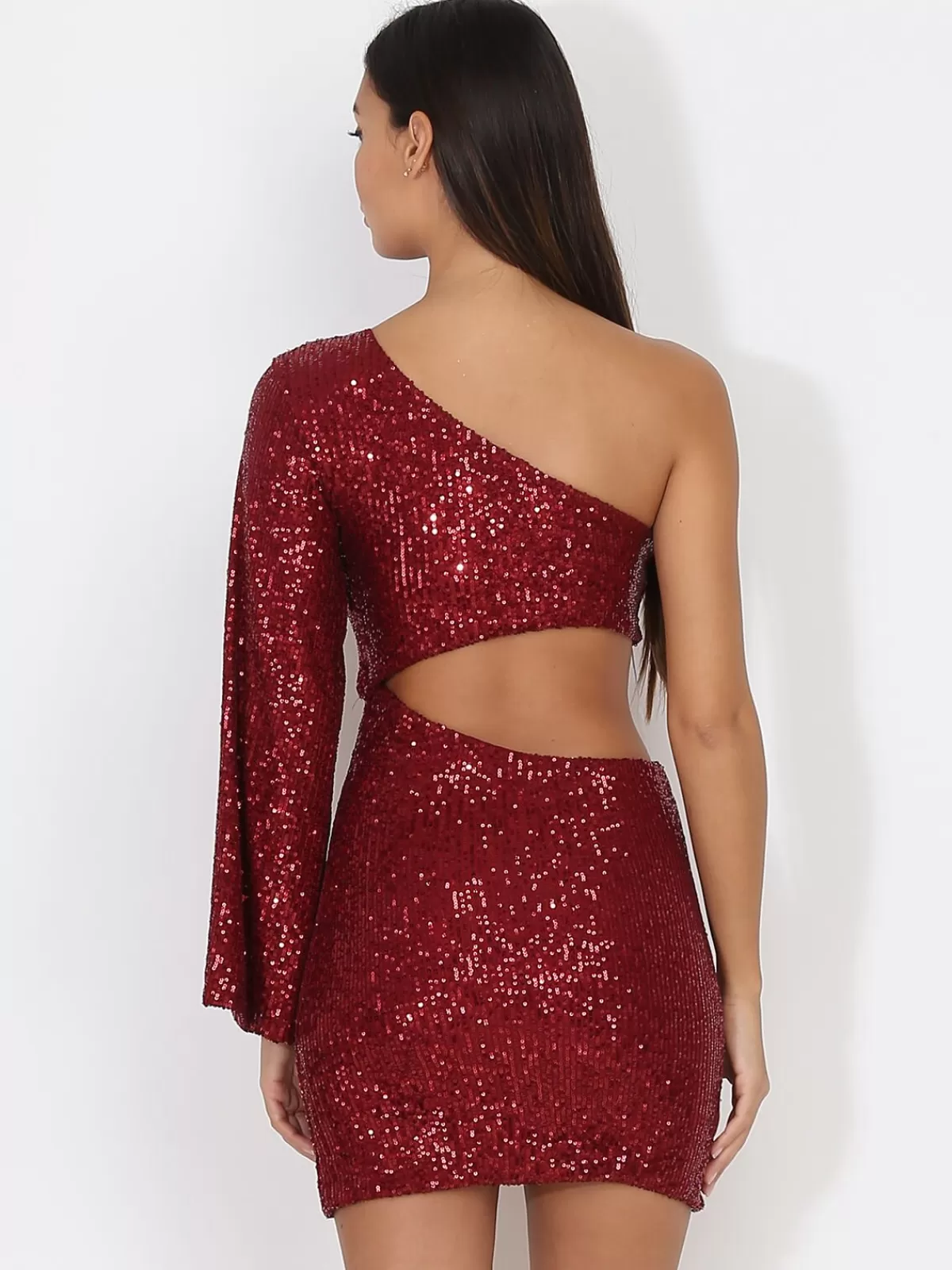 La Modeuse Robes | Robes De Soirée*Robe cut out en sequins à manche évasée