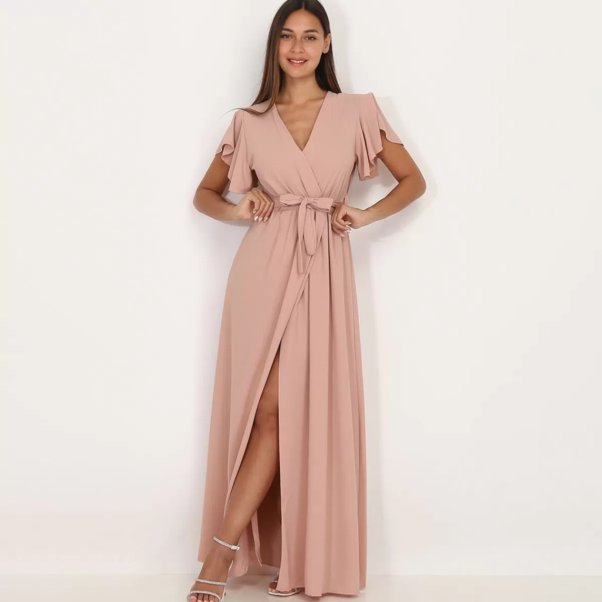 La Modeuse Best Sellers De La Modeuse | FASHION MATERNITY*Robe longue fendue à col cache coeur