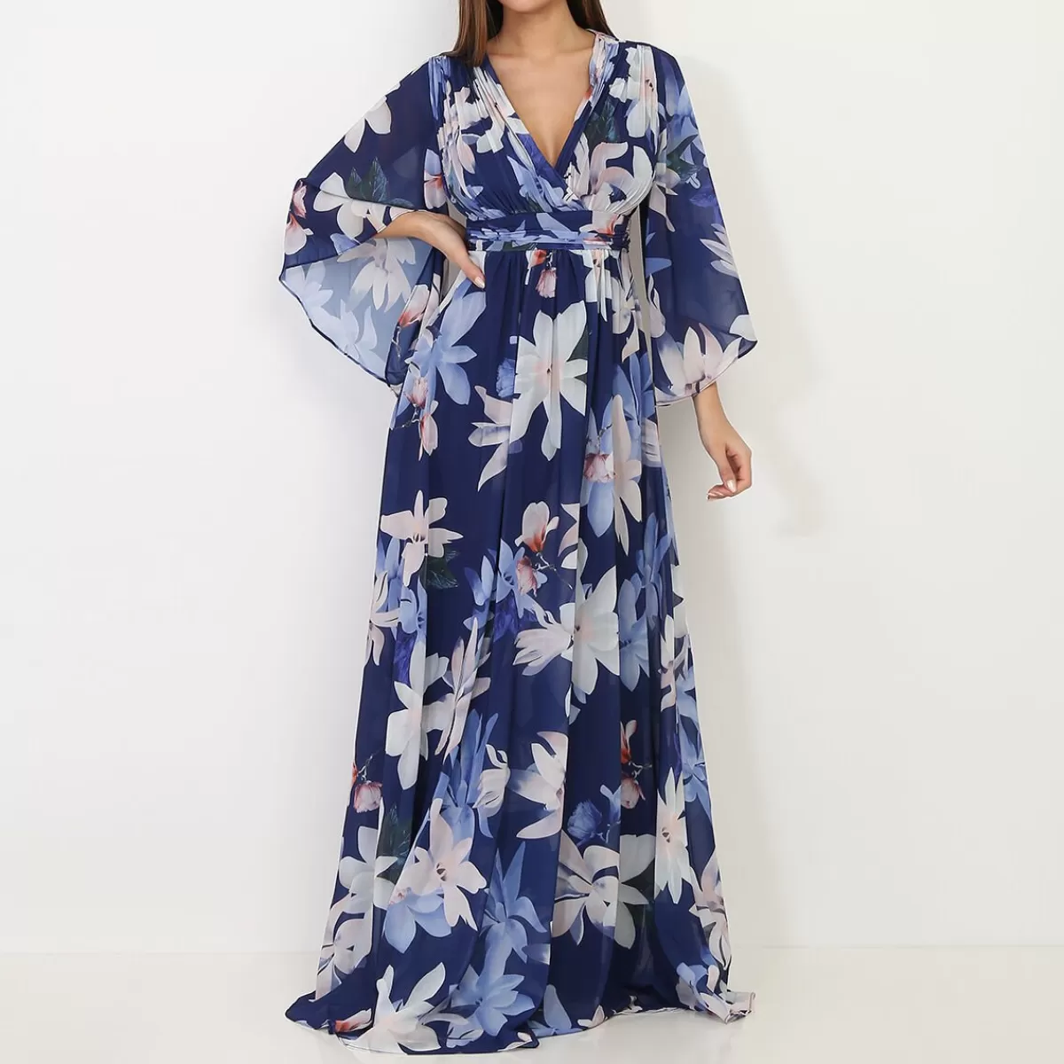 La Modeuse Collection Cérémonies | Robes*Robe longue plissée à fleurs