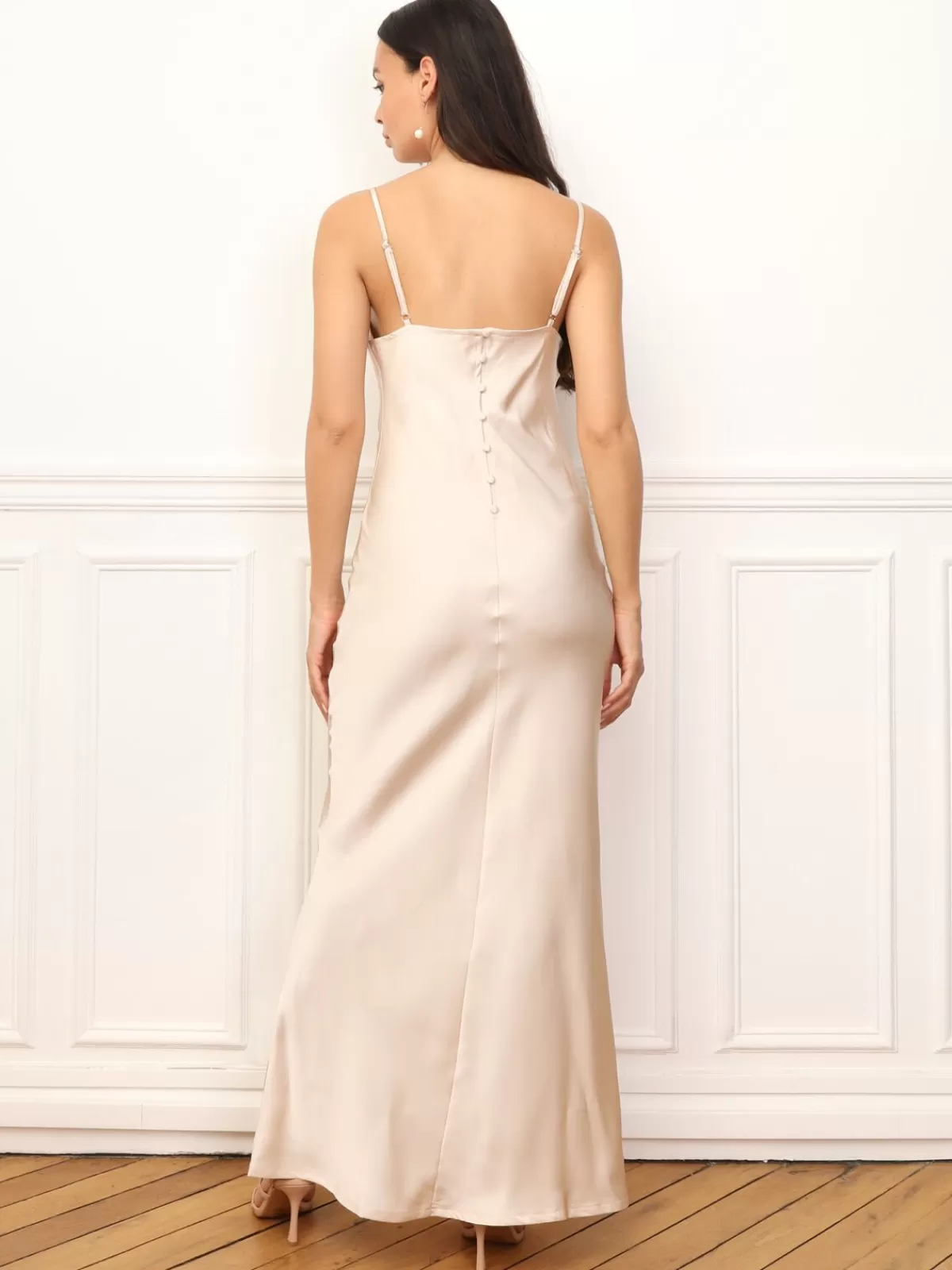 La Modeuse Collection Cérémonies | Grandes Tailles (44 Et +)*Robe longue satinée à col bénitier