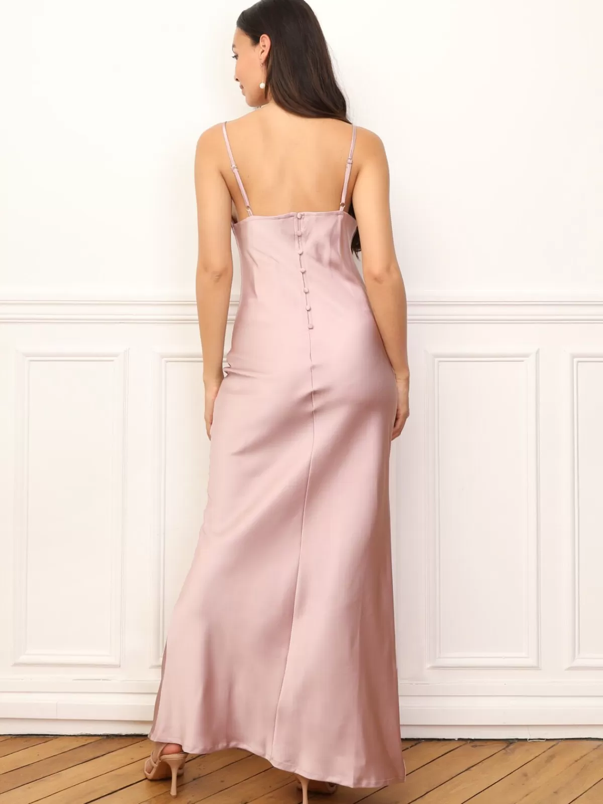 La Modeuse Collection Cérémonies | Grandes Tailles (44 Et +)*Robe longue satinée à col bénitier