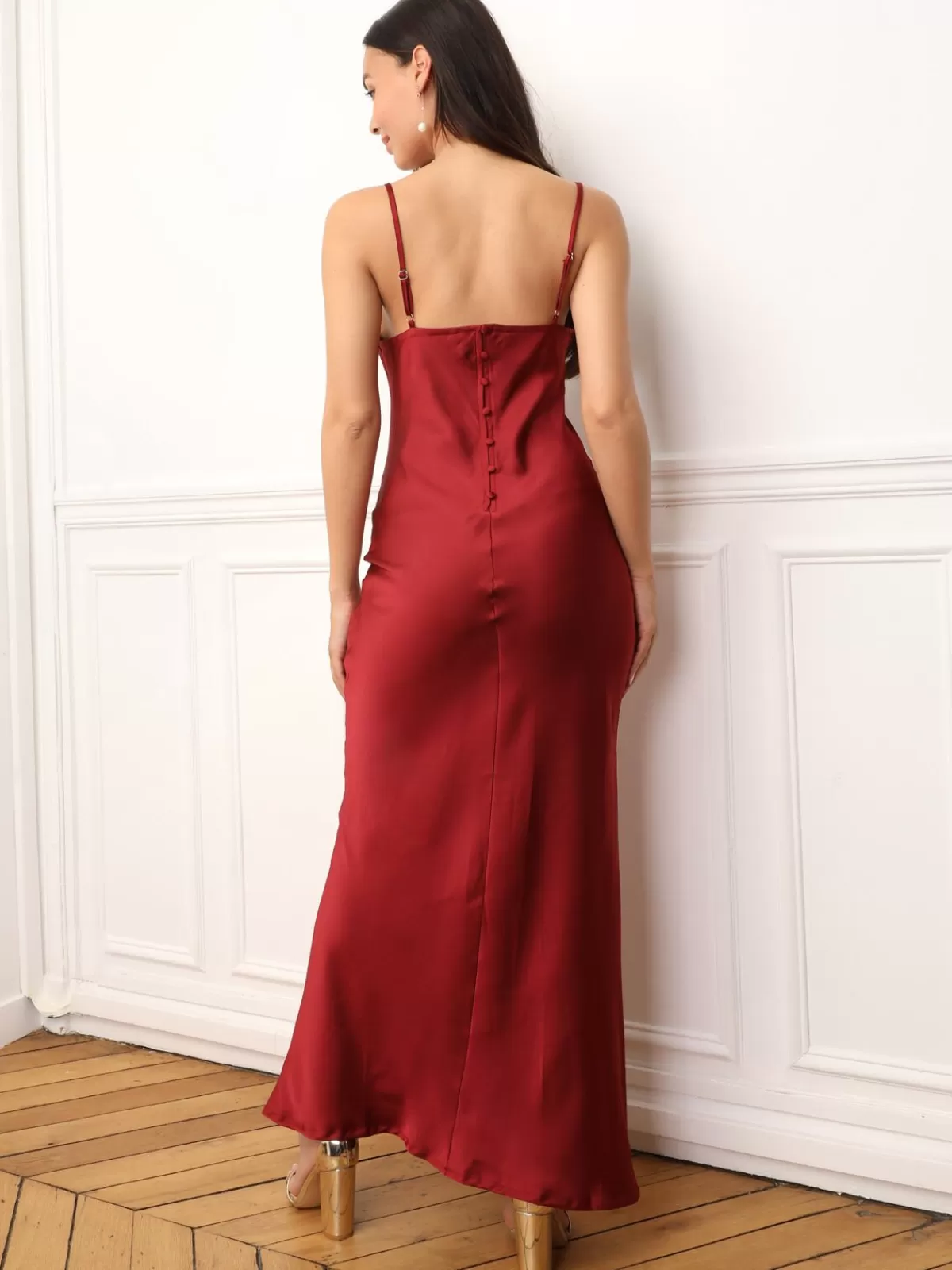 La Modeuse Collection Cérémonies | Grandes Tailles (44 Et +)*Robe longue satinée à col bénitier