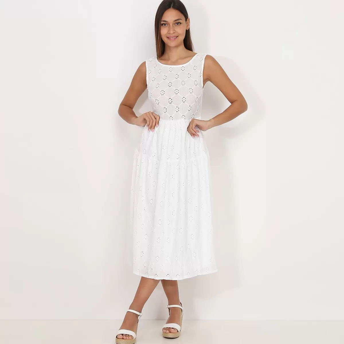 La Modeuse FASHION MATERNITY*Robe mi-longue en broderie anglaise