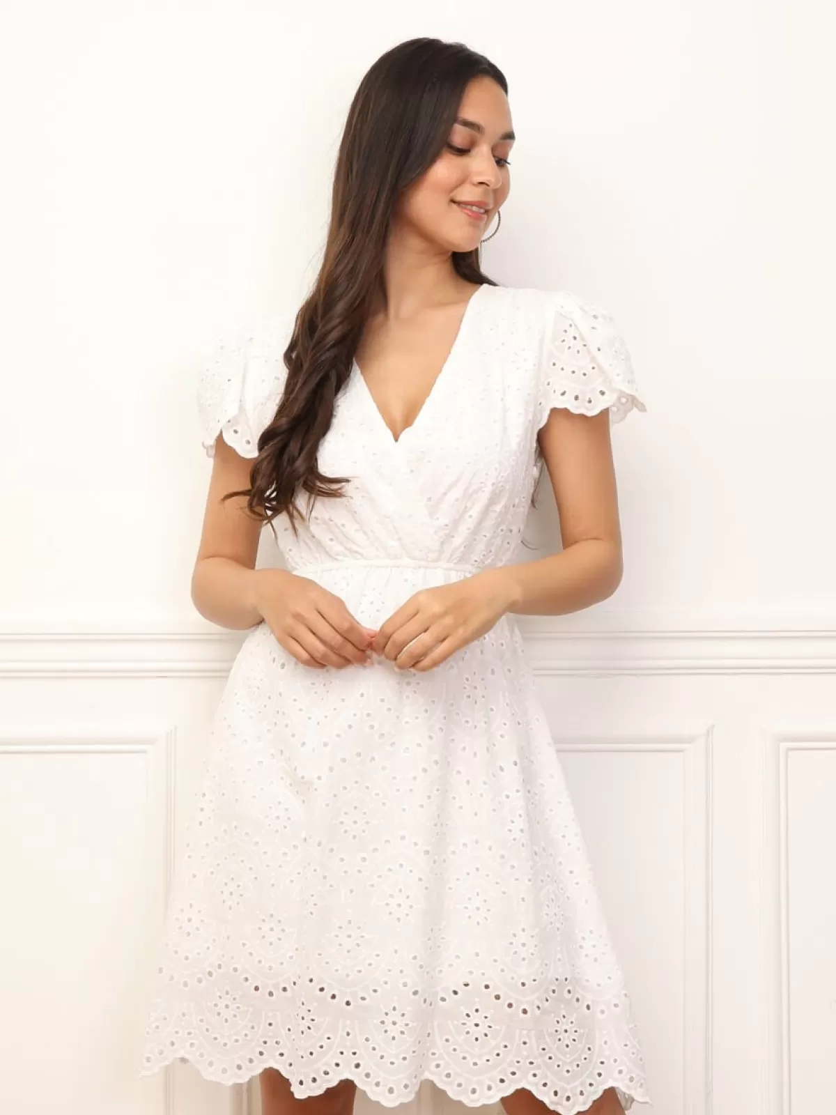 La Modeuse Grandes Tailles (44 Et +)*Robe patineuse en broderie anglaise