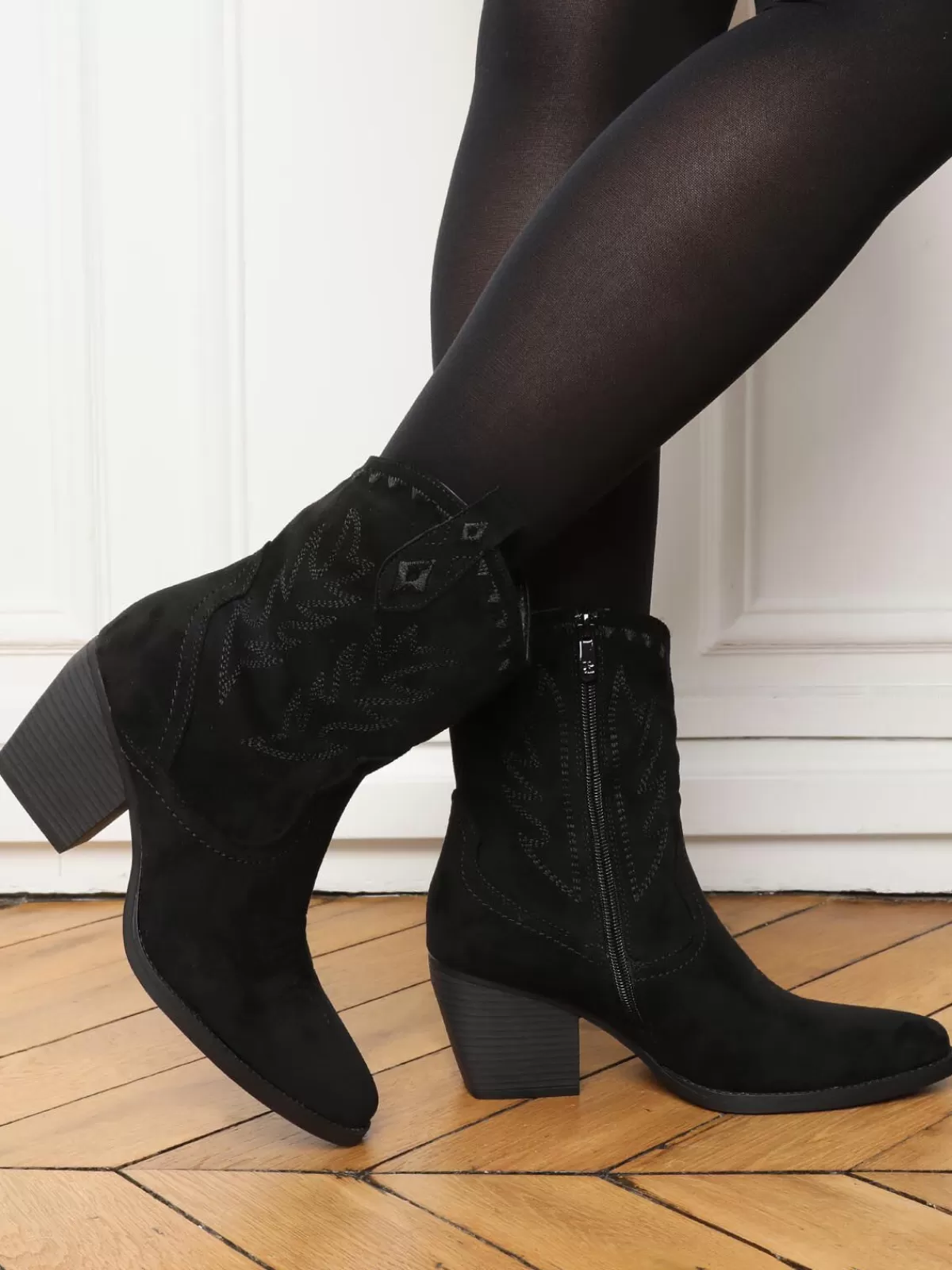 La Modeuse Santiags | Bottines*Santiags basses à surpiqûres